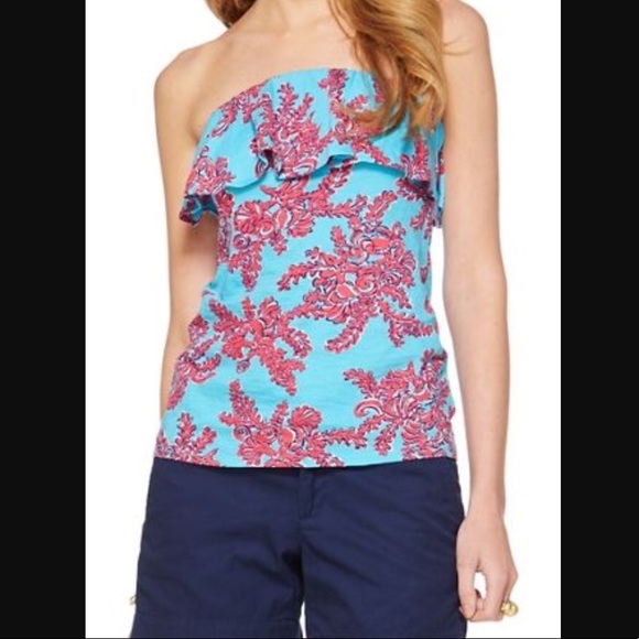 Lilly Pulitzer Tops - Lilly Pulitzer Rhode Island Reef Wiley Ruffle Top